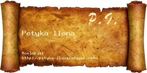 Petyka Ilona névjegykártya